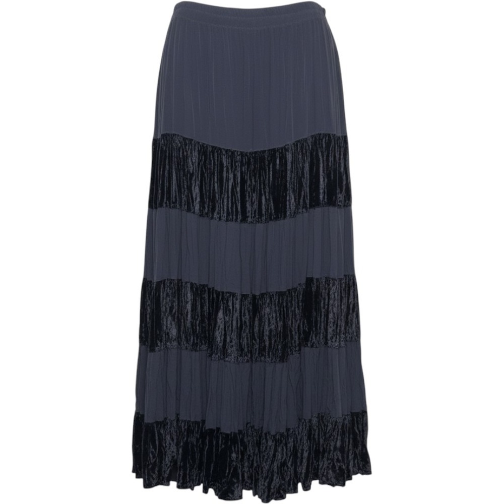 VTG Hairston Roberson ROPA Women Maxi Skirt XL Black Velvet Broomstick Witchy